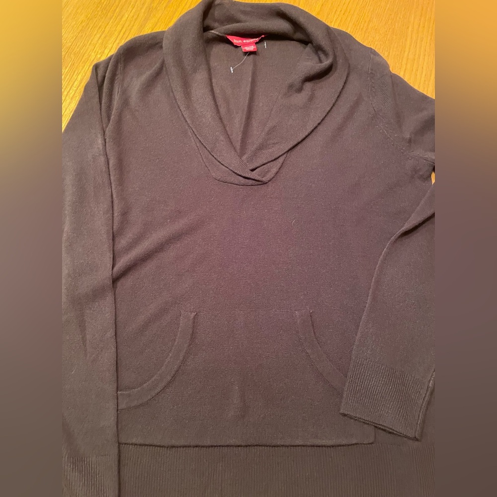 Women’s Bum Equipment V-Neck Sweater in Rich Brown, Brand New